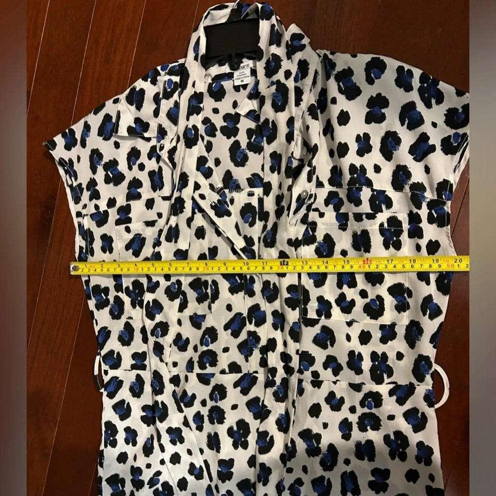 bar lll short sleeve shirt midi dress white/blue size M - Picture 10 of 10